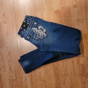 Miss Me jeans 27 skinny factory faded and destroyed